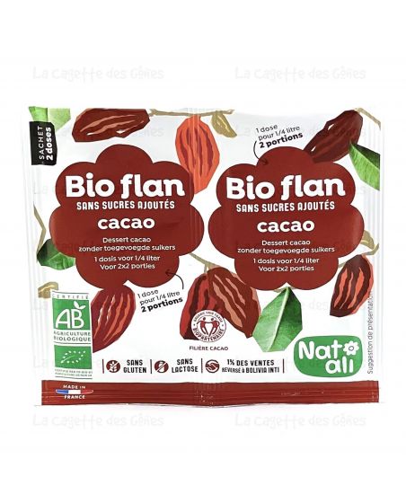 BIOFLAN CHOCOLAT SANS SUCRE 2X5.5G