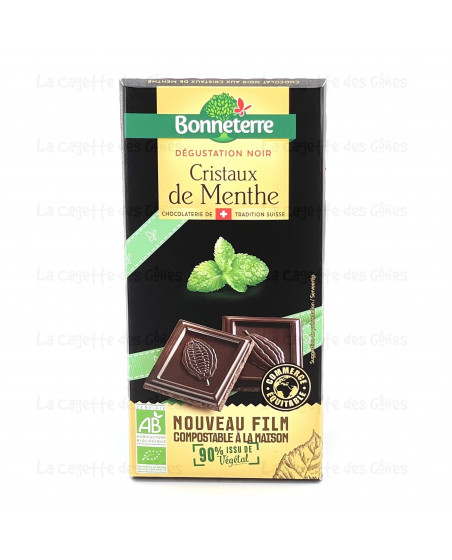 CHOCOLAT DEGUSTATION NOIR CRISTAUX DE MENTHE