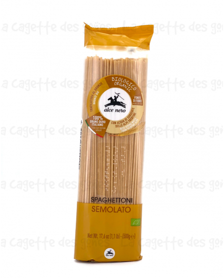 SPAGHETTI DE SEMOULE DE BLÉ DUR BIO ALCE NERO 500G