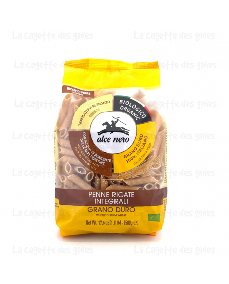 Penne rigate integrali - 500g - ALCE NERO