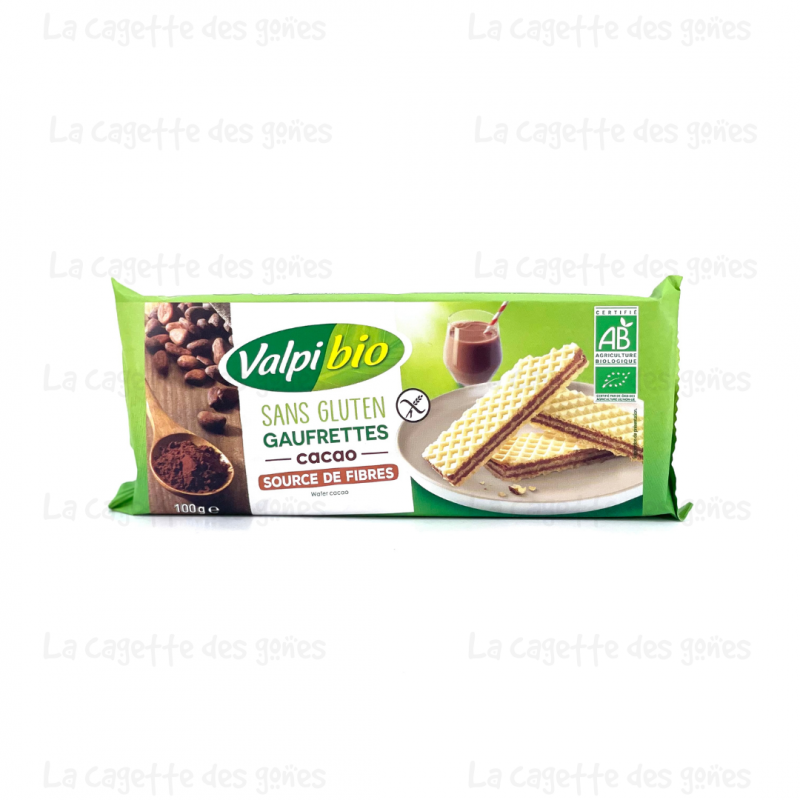 Gaufrettes Cacao sans gluten- 100 g - Valpi Bio