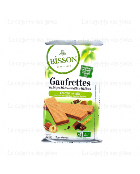 BISSON GAUFRETTES CHOCOLAT NOISETTE BIO, 200G