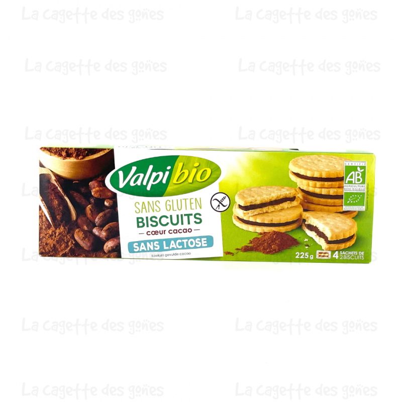 BISCUITS COEUR CACAO 225G - Valpi Bio