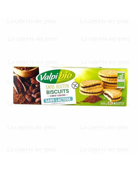 BISCUITS COEUR CACAO 225G - Valpi Bio