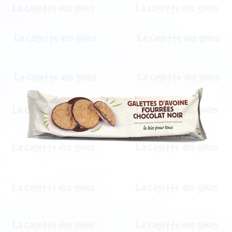 Galettes d'avoine fourrée chocolat noir - LE BIO POUR TOUS