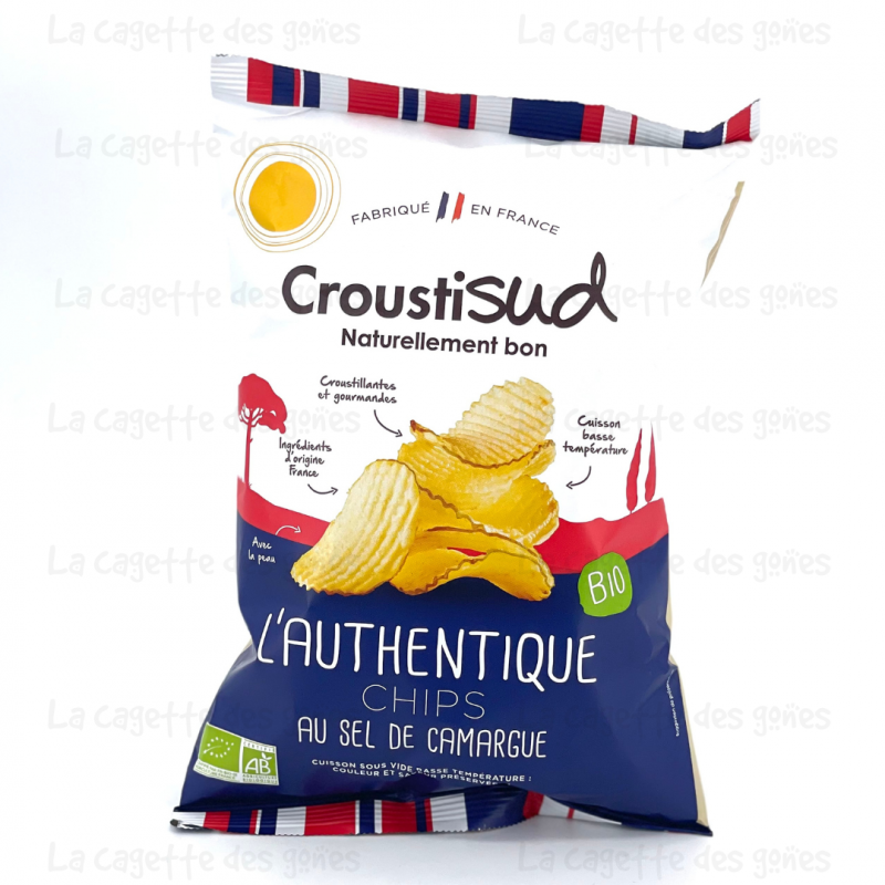 CHIPS DE POMME DE TERRE ONDULES AU SEL DE CAMARGUE - CroustiSud