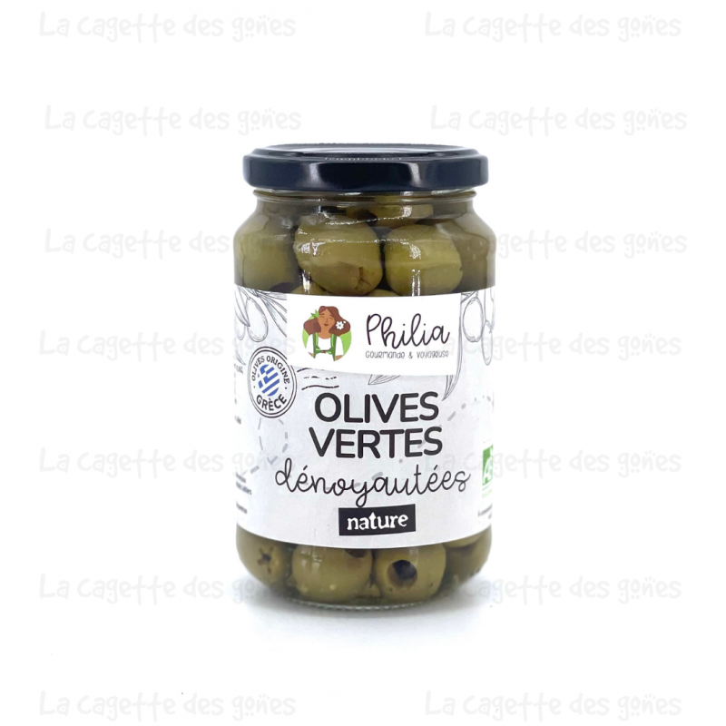 Olives Vertes Dénoyautées 340g - Philia