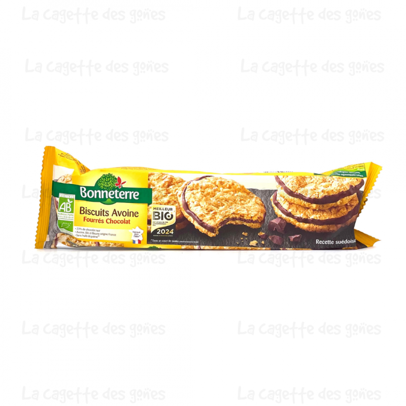 Biscuits avoine fourrés chocolat - Bonneterre