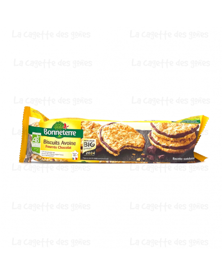 Biscuits avoine fourrés chocolat - Bonneterre