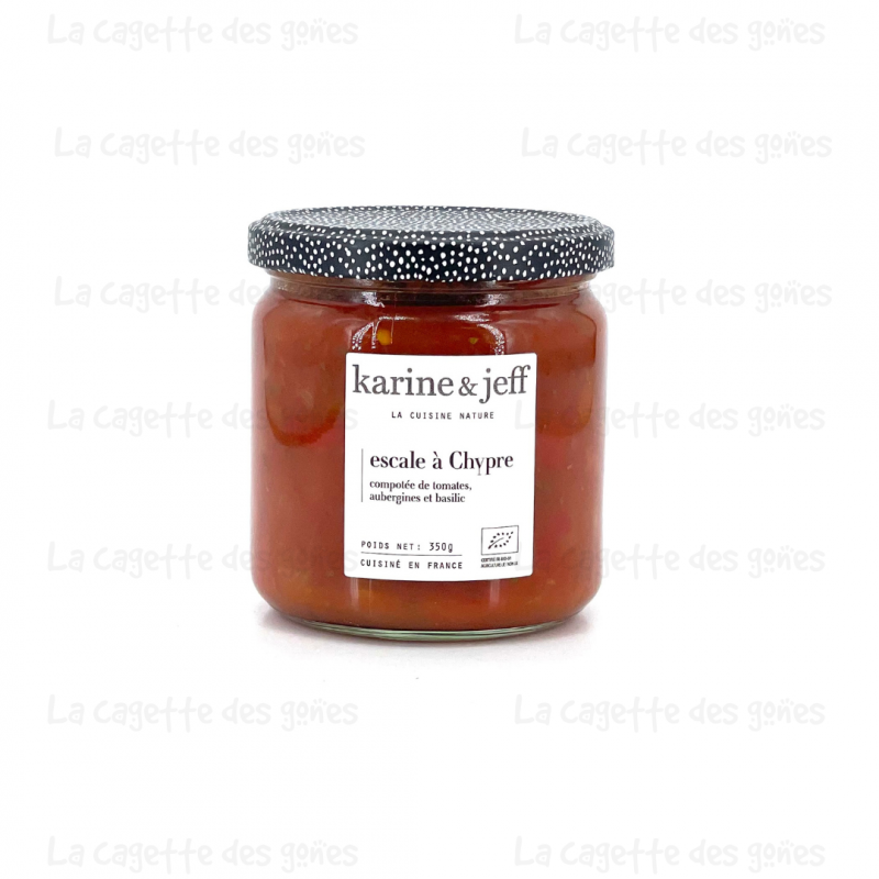 Escale à Chypre Compotée de Tomates Aubergines et Basilic - Karine & Jeff