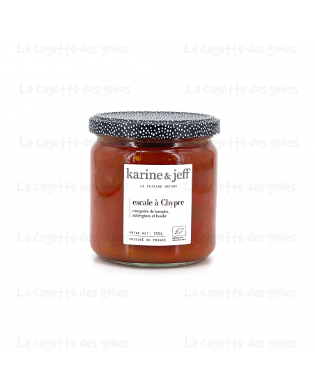 Escale à Chypre Compotée de Tomates Aubergines et Basilic - Karine & Jeff