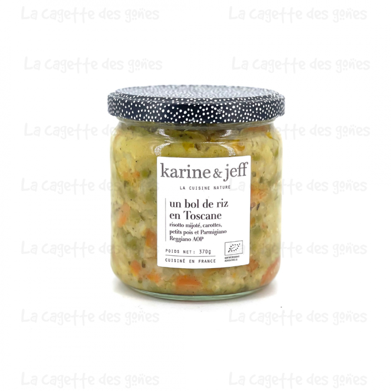 Un Bol de Riz en Toscane Risotto Mijoté Carottes Petits Pois et Parmigiano Reggiano AOP - Karine & Jeff