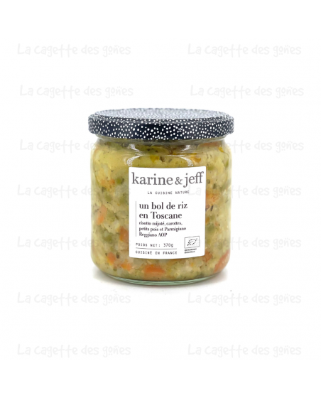 Un Bol de Riz en Toscane Risotto Mijoté Carottes Petits Pois et Parmigiano Reggiano AOP - Karine & Jeff