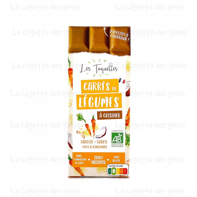 Carrés de Légumes à Cuisiner Carotte Curry Coco Gingembre - Les Toquettes