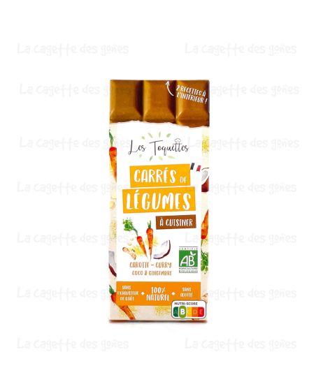 Carrés de Légumes à Cuisiner Carotte Curry Coco Gingembre - Les Toquettes