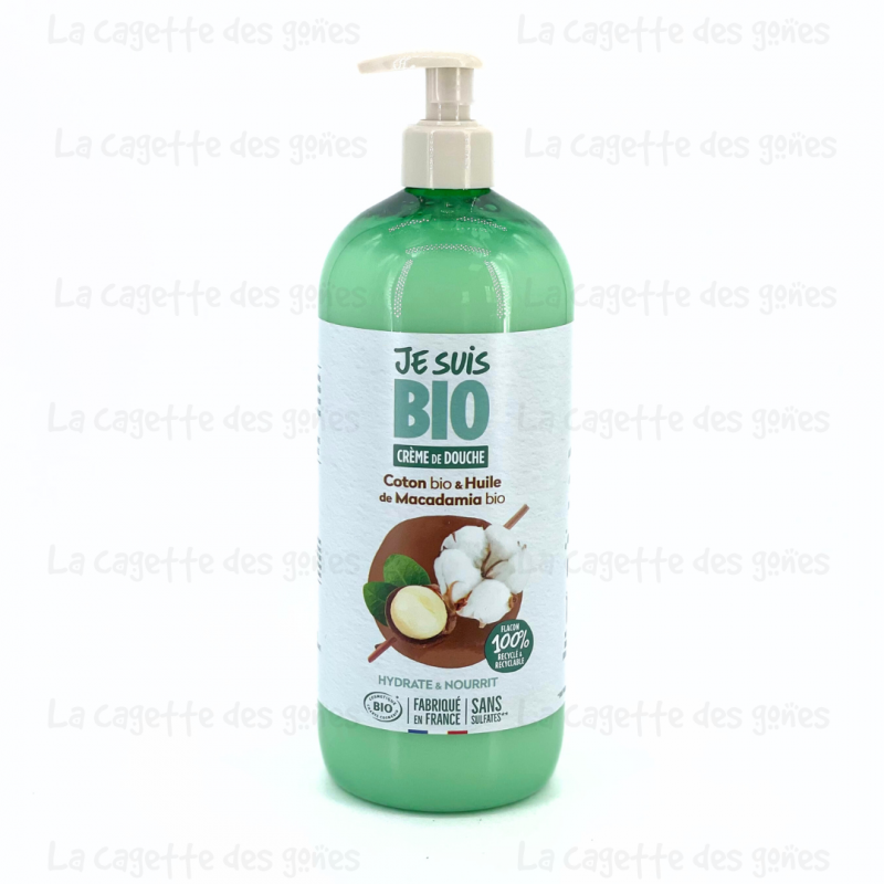 Crème de Douche Coton Macadamia Bio - 1 Litre - Je suis Bio