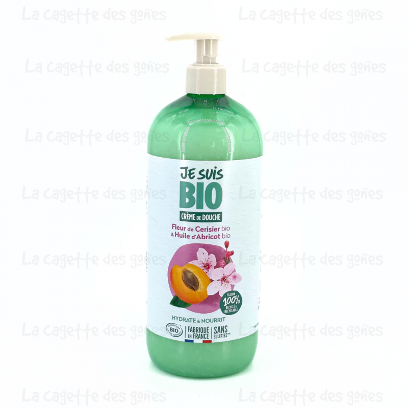 Crème de Douche Fleur de Cerisier Bio et Abricot Bio – 1 Litre – Je suis Bio