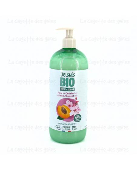 Crème de Douche Fleur de Cerisier Bio et Abricot Bio – 1 Litre – Je suis Bio