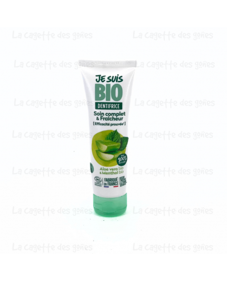 Dentifrice Soin Complet et Fraîcheur Aloe Vera Menthol - 75 ml - Je suis Bio