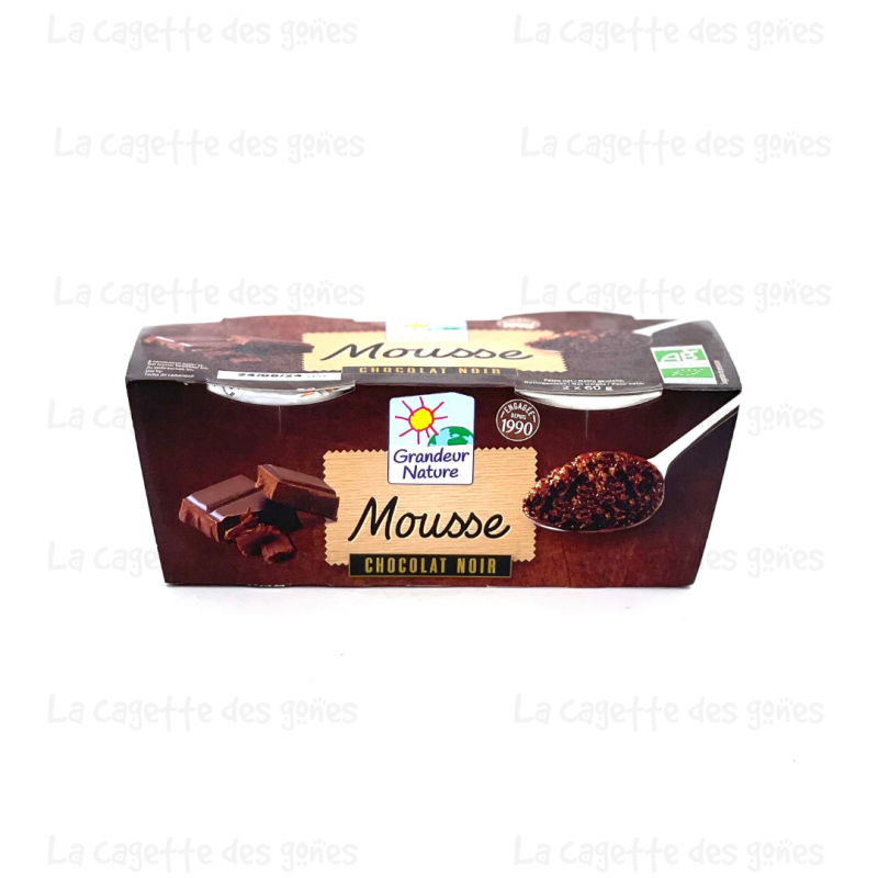 Mousse au Chocolat Noir, 2x60g - Grandeur Nature