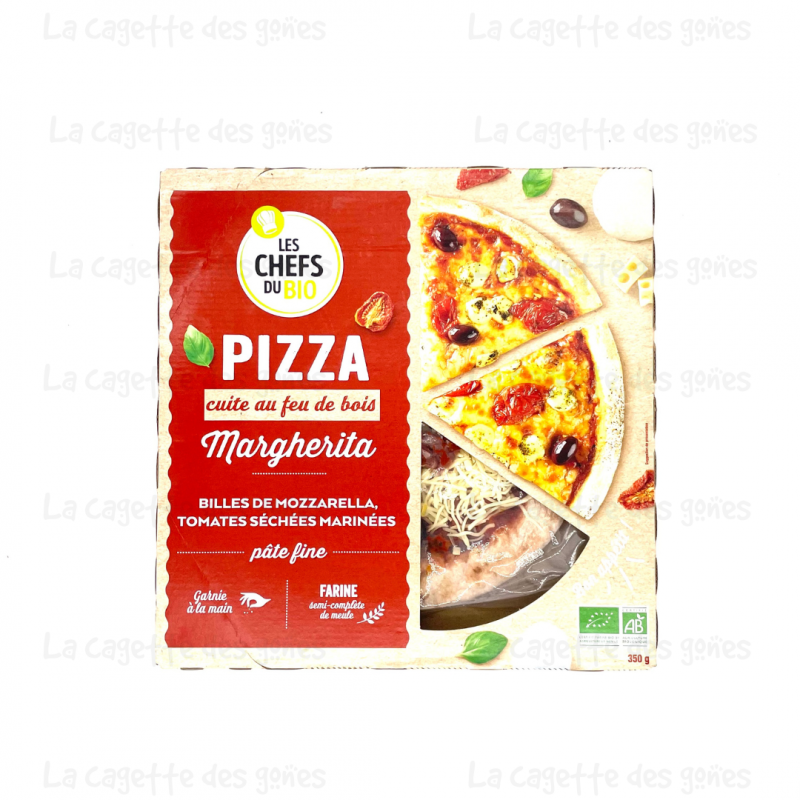 Pizza Margarita à l'Huile Pimentée Basilic 350g - Les Chefs du Bio