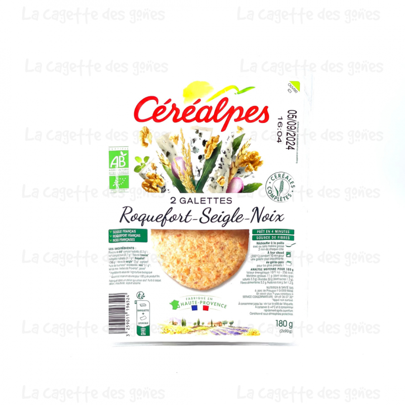 Galettes Roquefort Seigle et Noix Céréales 180g - Céréalpes