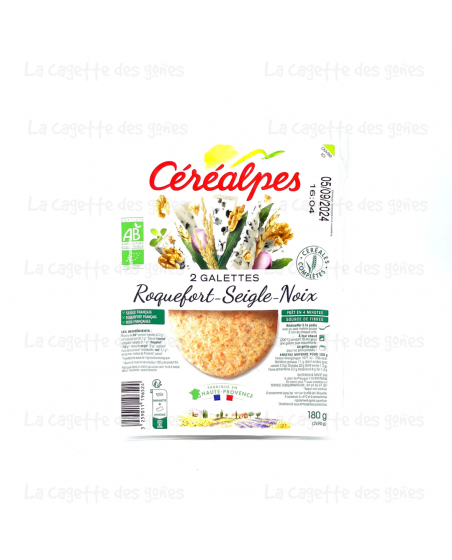 Galettes Roquefort Seigle et Noix Céréales 180g - Céréalpes