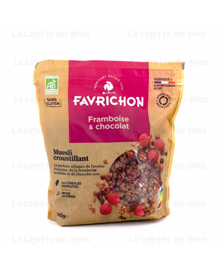 Muesli Croustillant Framboise & Chocolat 500g - Favrichon