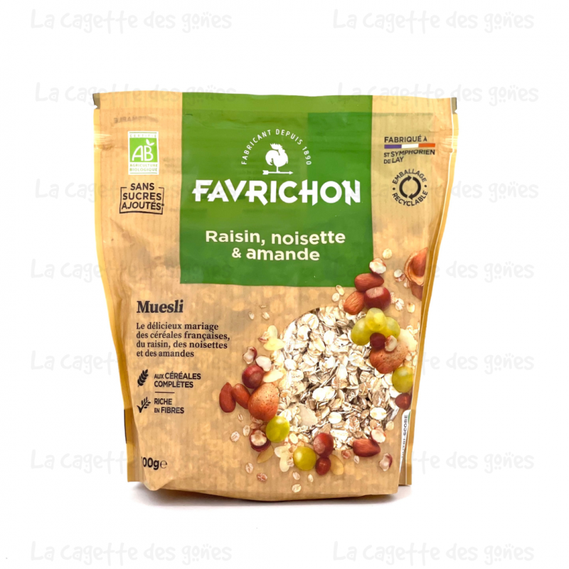 Muesli Raisin Noisette Amande 500g - Favrichon