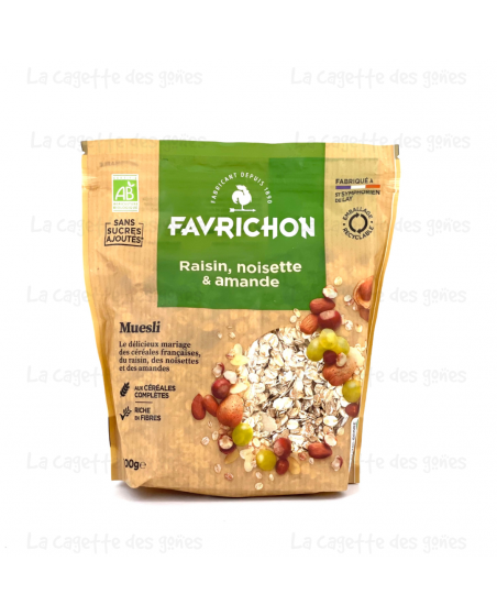 Muesli Raisin Noisette Amande 500g - Favrichon