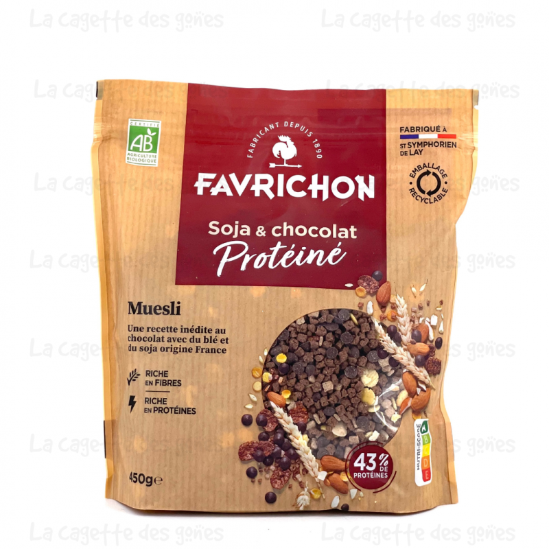 Muesli Protéine Soja et Chocolat 450g - Favrichon