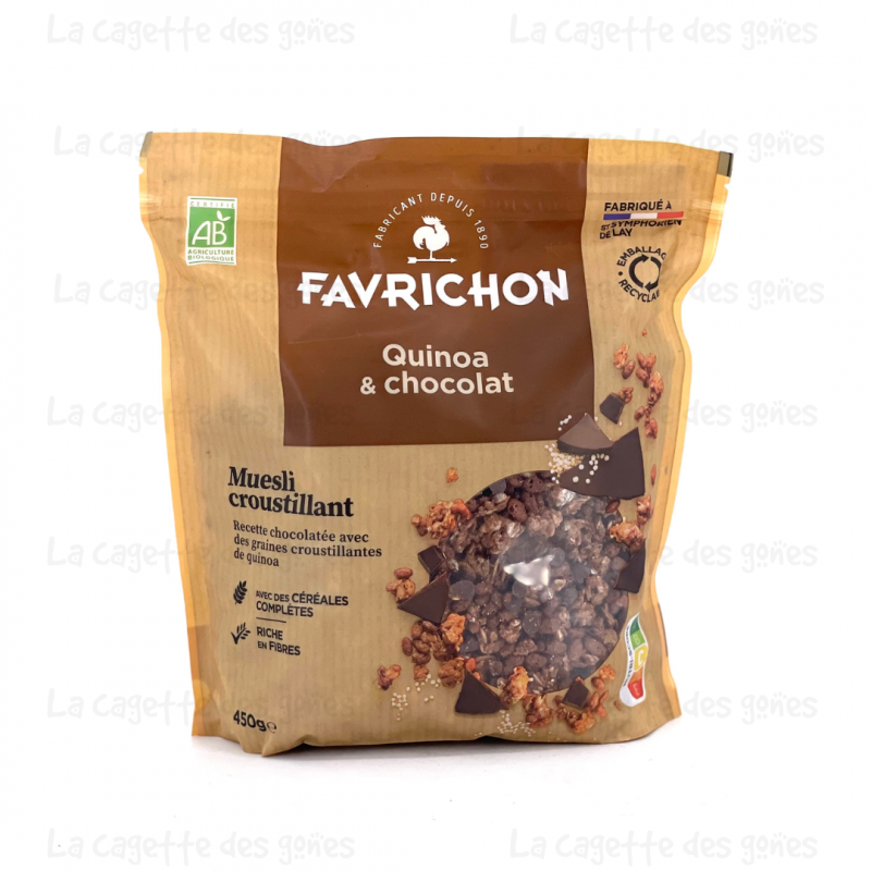 Muesli Croustillant Quinoa Chocolat 450g - Favrichon