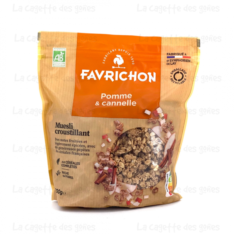 Muesli Croustillant Pomme Cannelle 500g - Favrichon