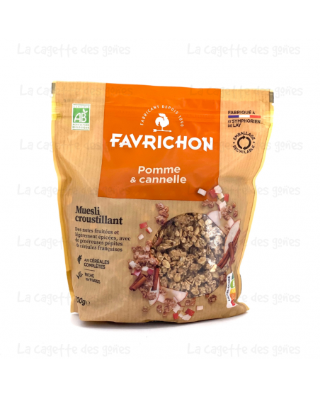 Muesli Croustillant Pomme Cannelle 500g - Favrichon