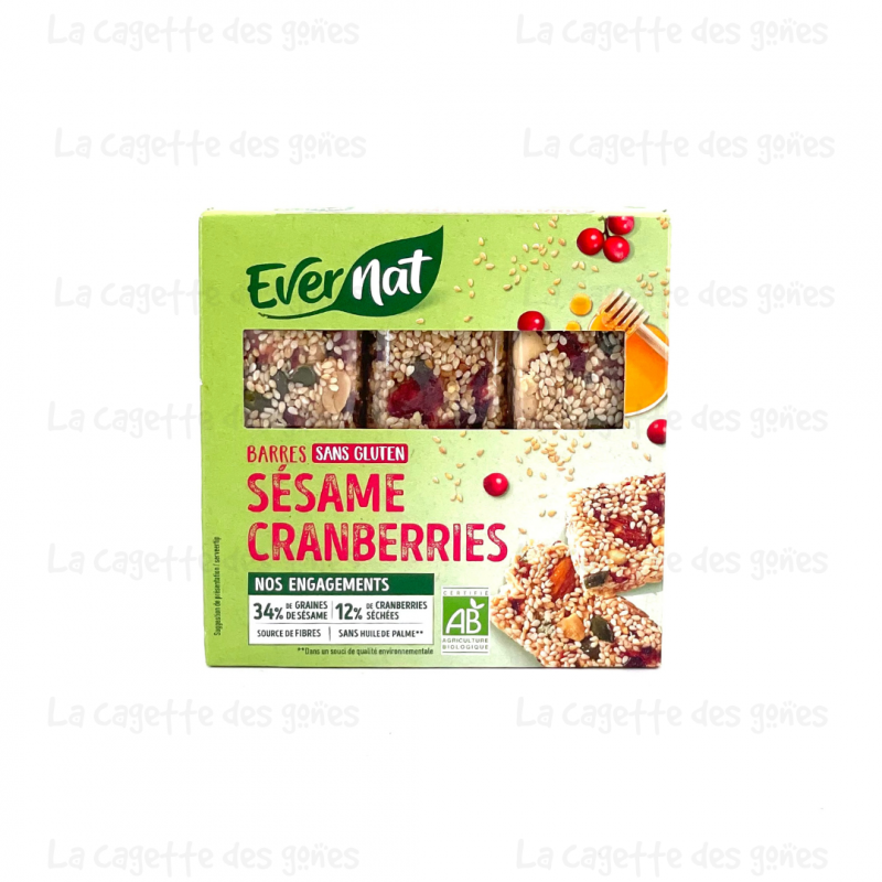 Barres Sésame Cranberries - Evernat