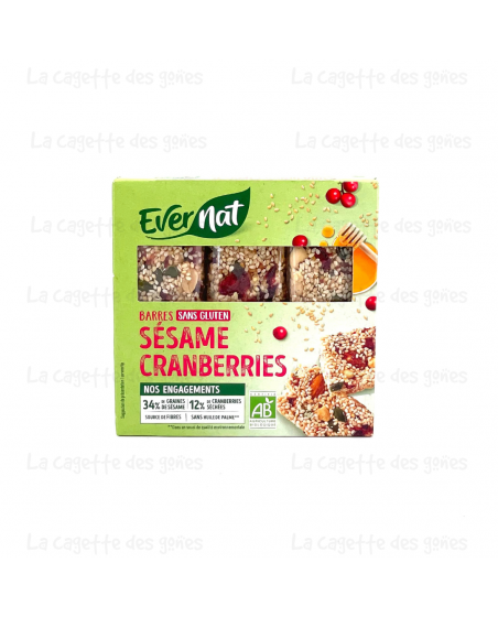 Barres Sésame Cranberries - Evernat