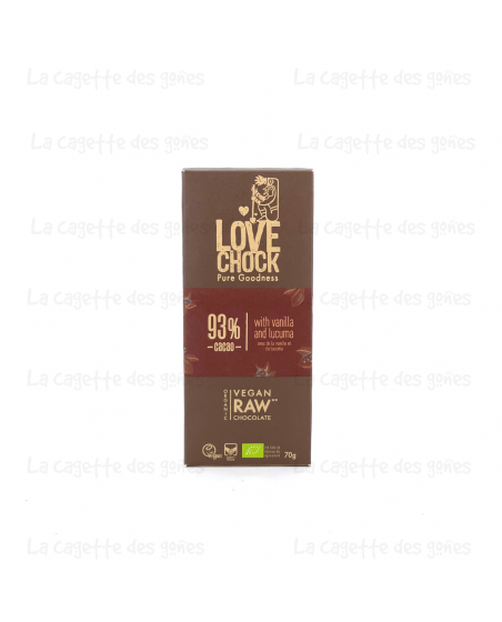 Tablette 93% Cacao Vanille & Lucuma - Love Chock