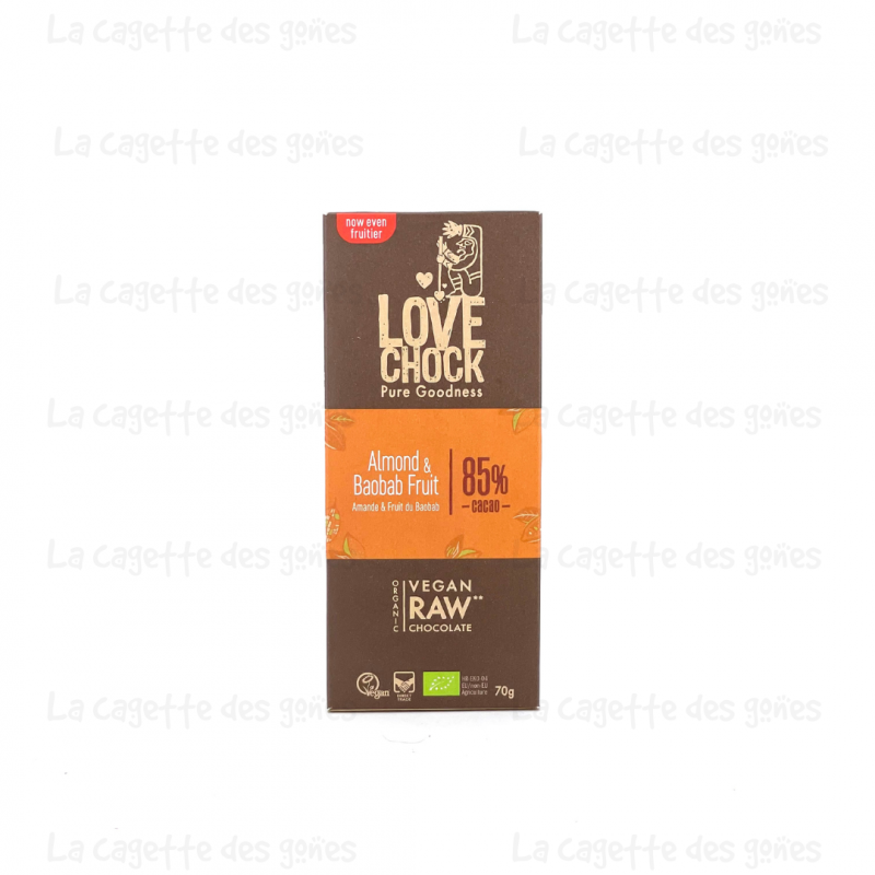 Tablette Amande & Baobab - 85% de Cacao - Love Chock