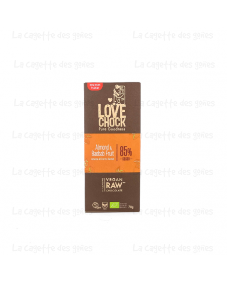 Tablette Amande & Baobab - 85% de Cacao - Love Chock